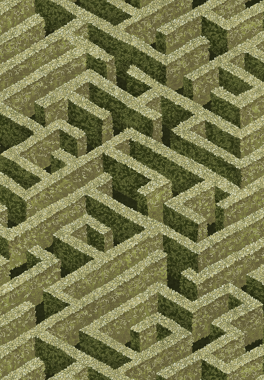 Labyrinth Wallpaper | Olive