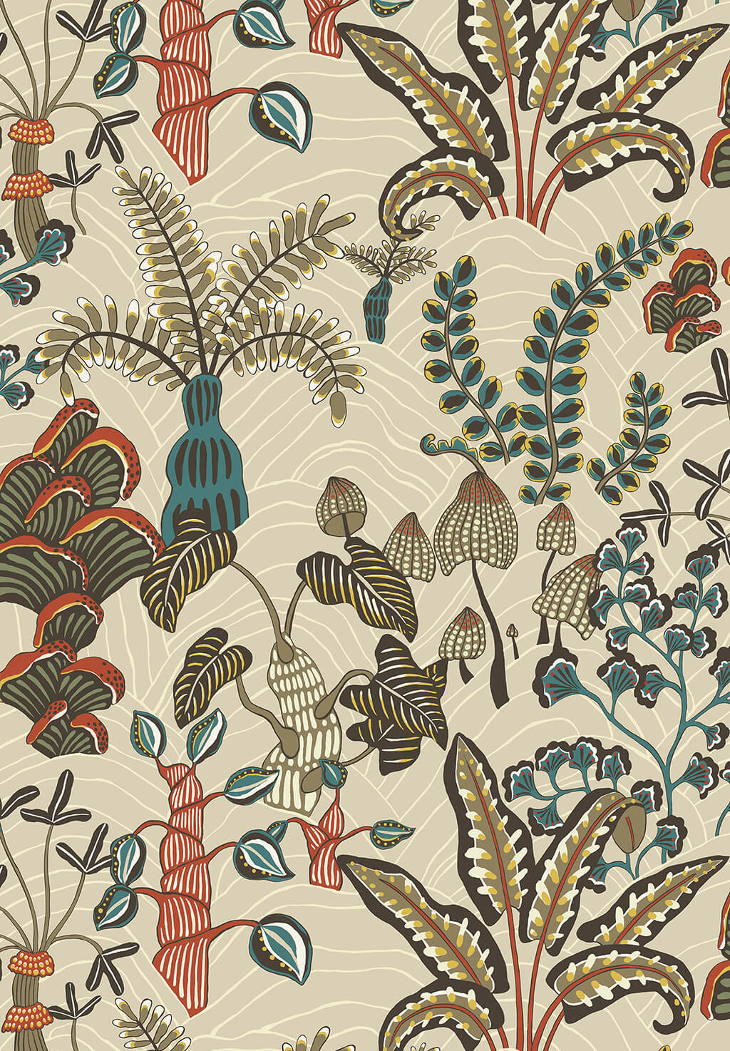 Woodland Floor Wallpaper | Stone and Teal