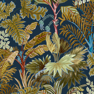 Palm Grove Wallpaper | Navy and Olive