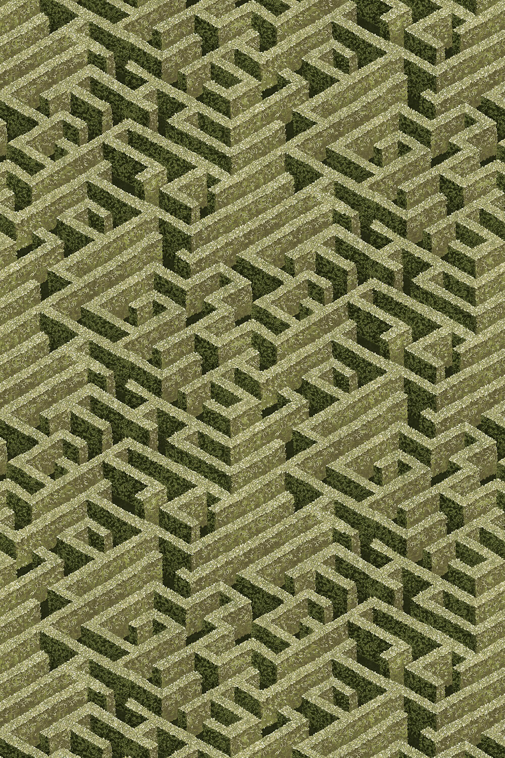 JMF-200701-LUN | Labyrinth Fabric | Olive | Flat Shot