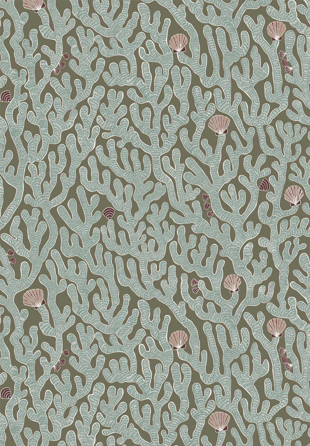 Coral Wallpaper | Osney Blue