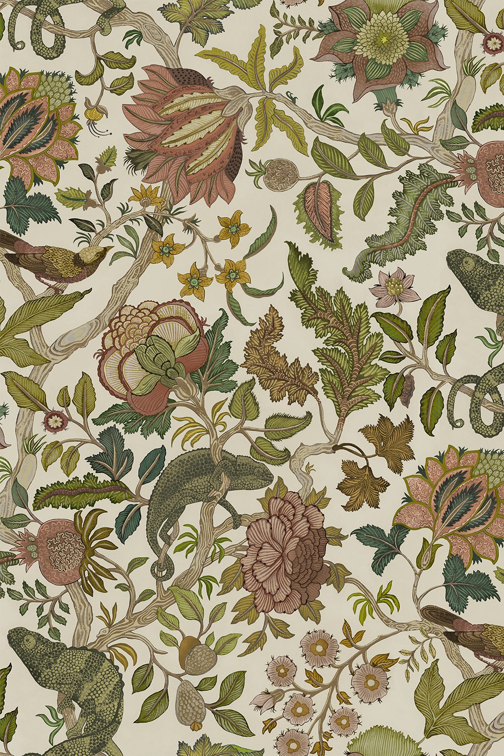 Chameleon Trail Wallpaper | Dusty Pinks and Olive