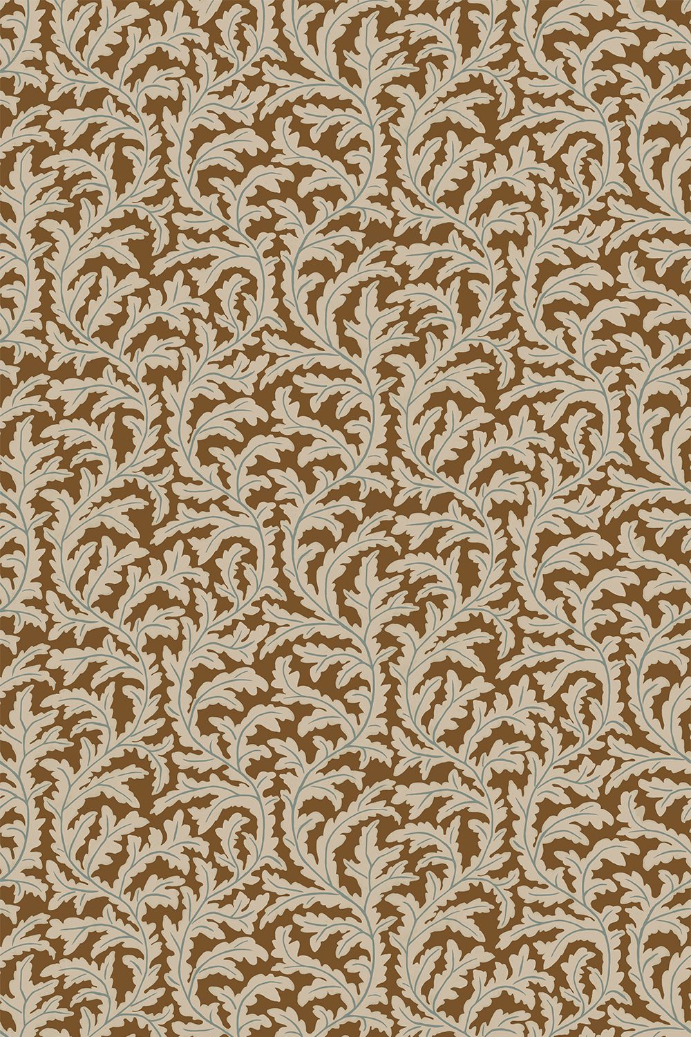 Frond Ogee Wallpaper | Sepia