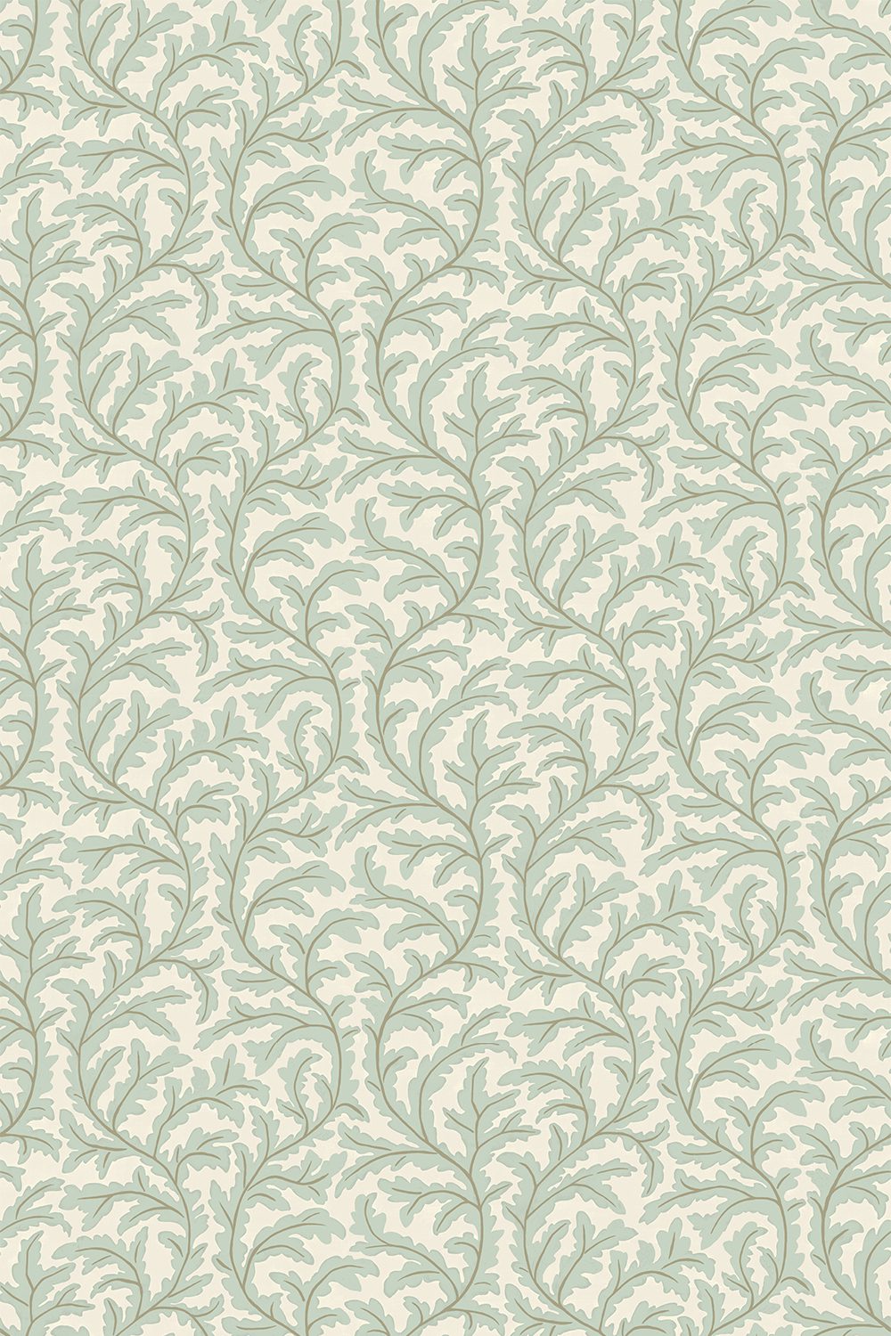Frond Ogee Wallpaper | Radmoor Blue and Clarke White