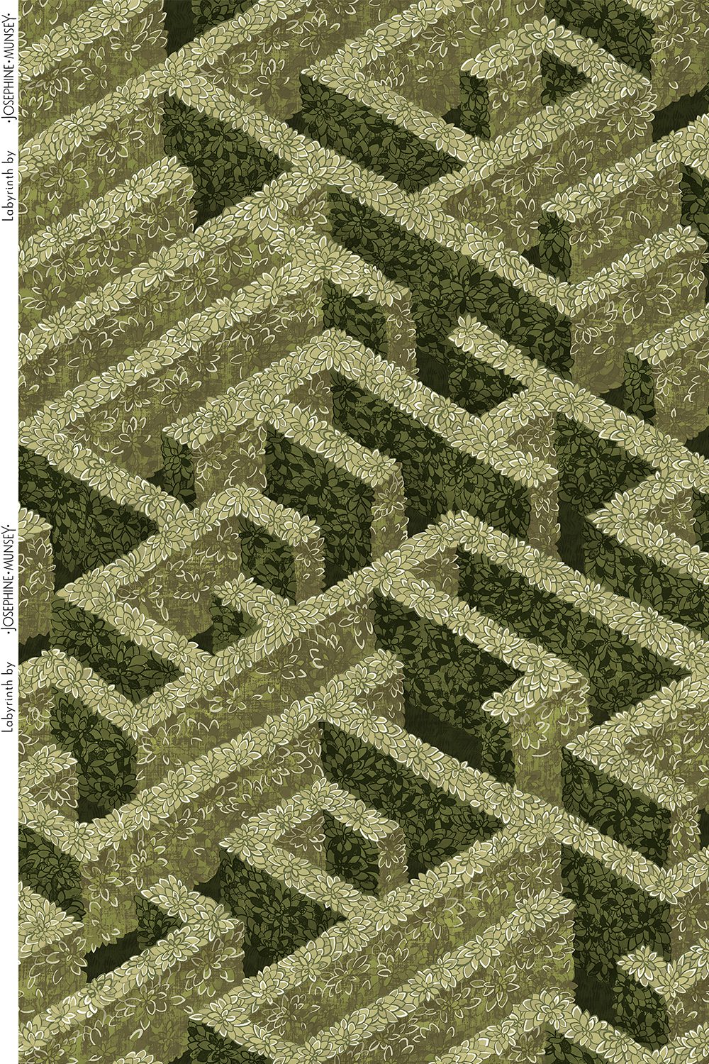 Labyrinth Fabric | Olive | Linen Union
