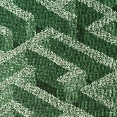 Labyrinth Fabric | Green | Linen Union