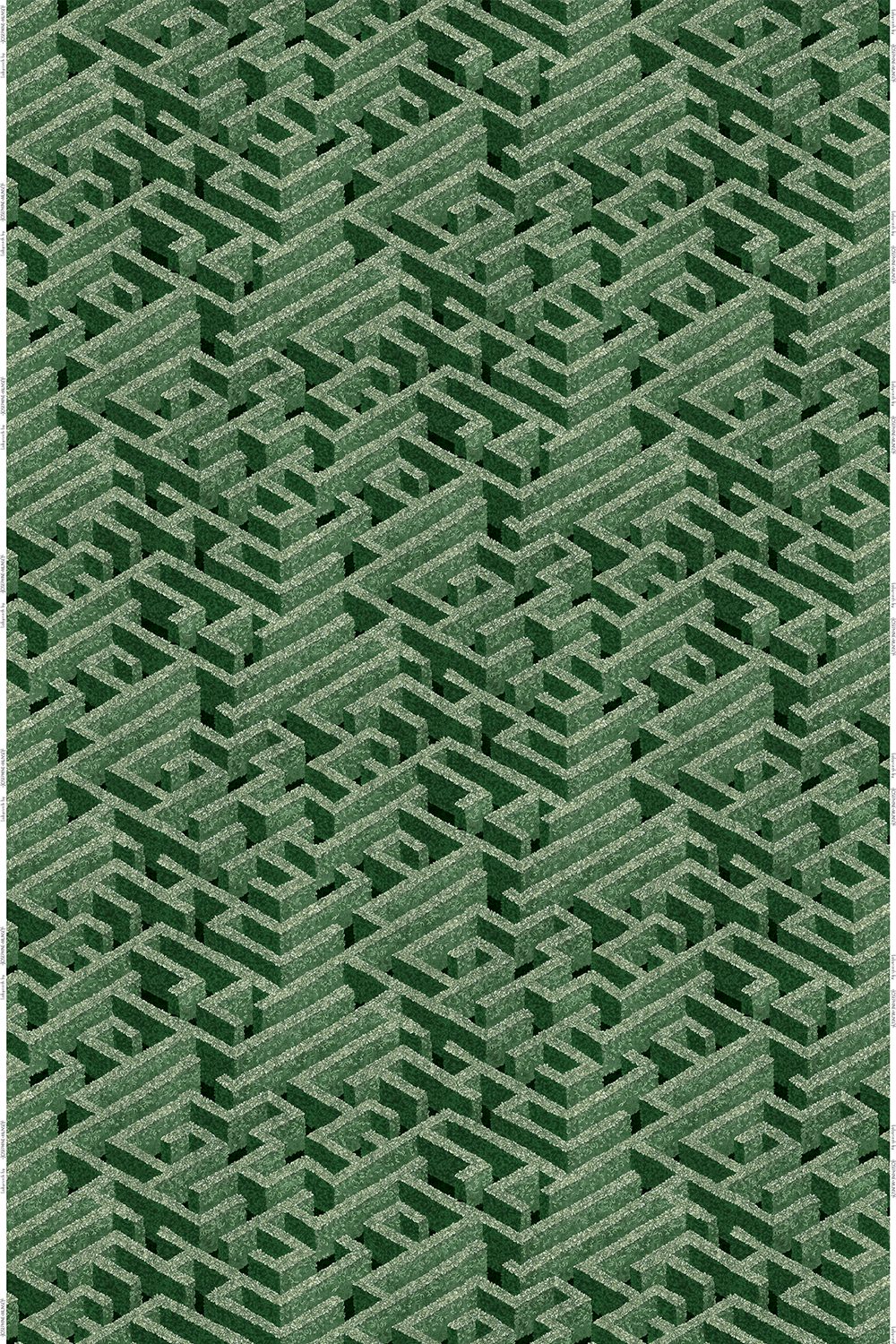 JMF-200711-LUN | Labyrinth | Green | Linen Union | Full Repeat