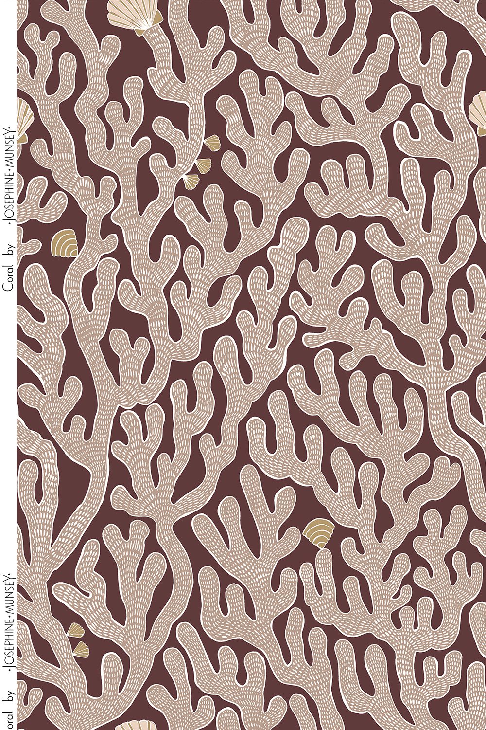 Coral Fabric | Purple Brown | Linen Union