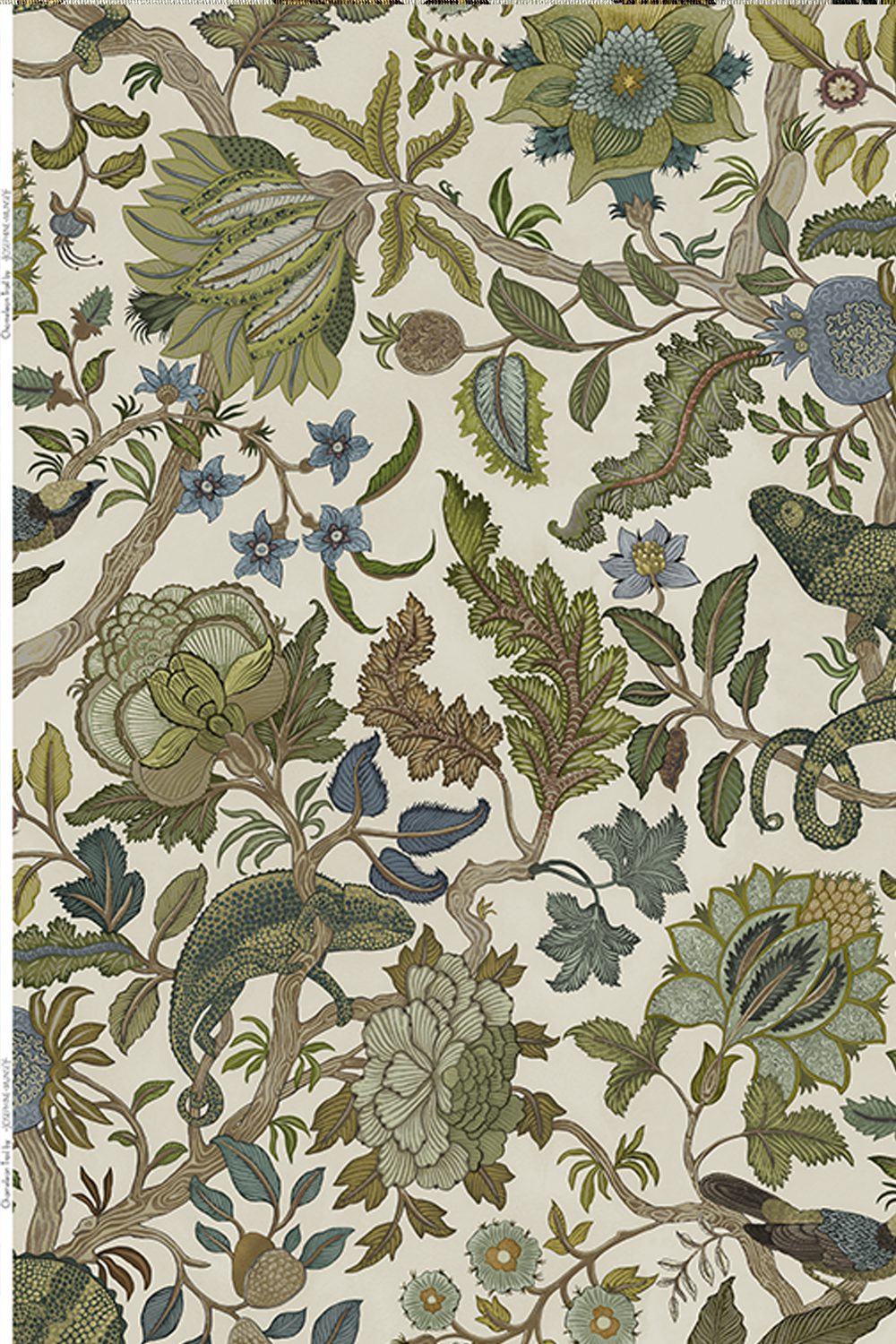 Chameleon Trail Fabric | Sage and Green | Pure Linen