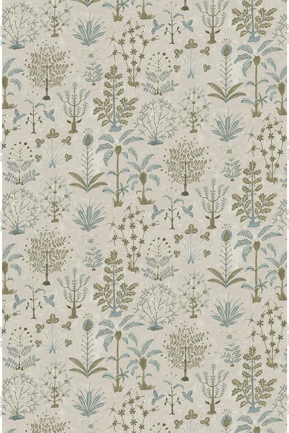 JMF-202311-PLW | Cynthia | Stone, Light Blue and Olive | Pure Linen | Full Repeat