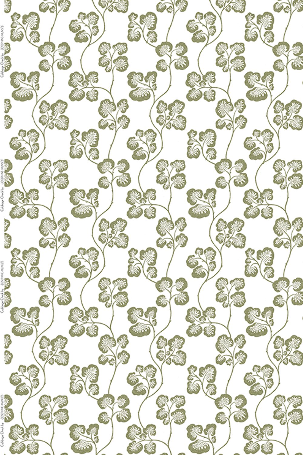 Cabbage Check Fabric | Olive | Pure Linen