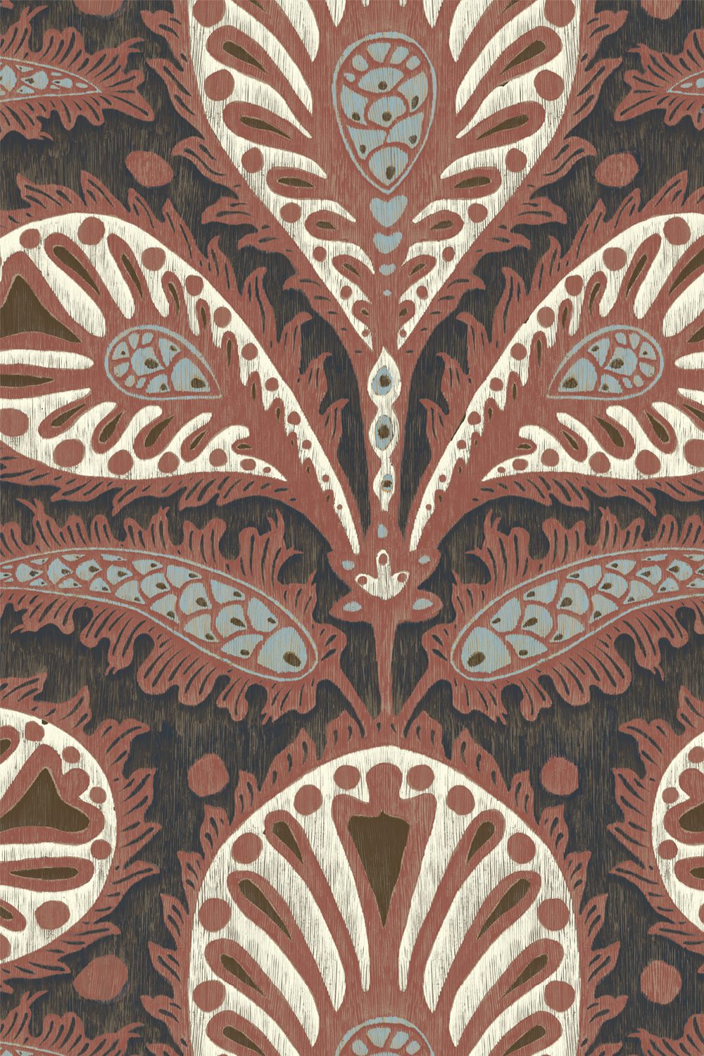 Ikat Clover | Red and Ink