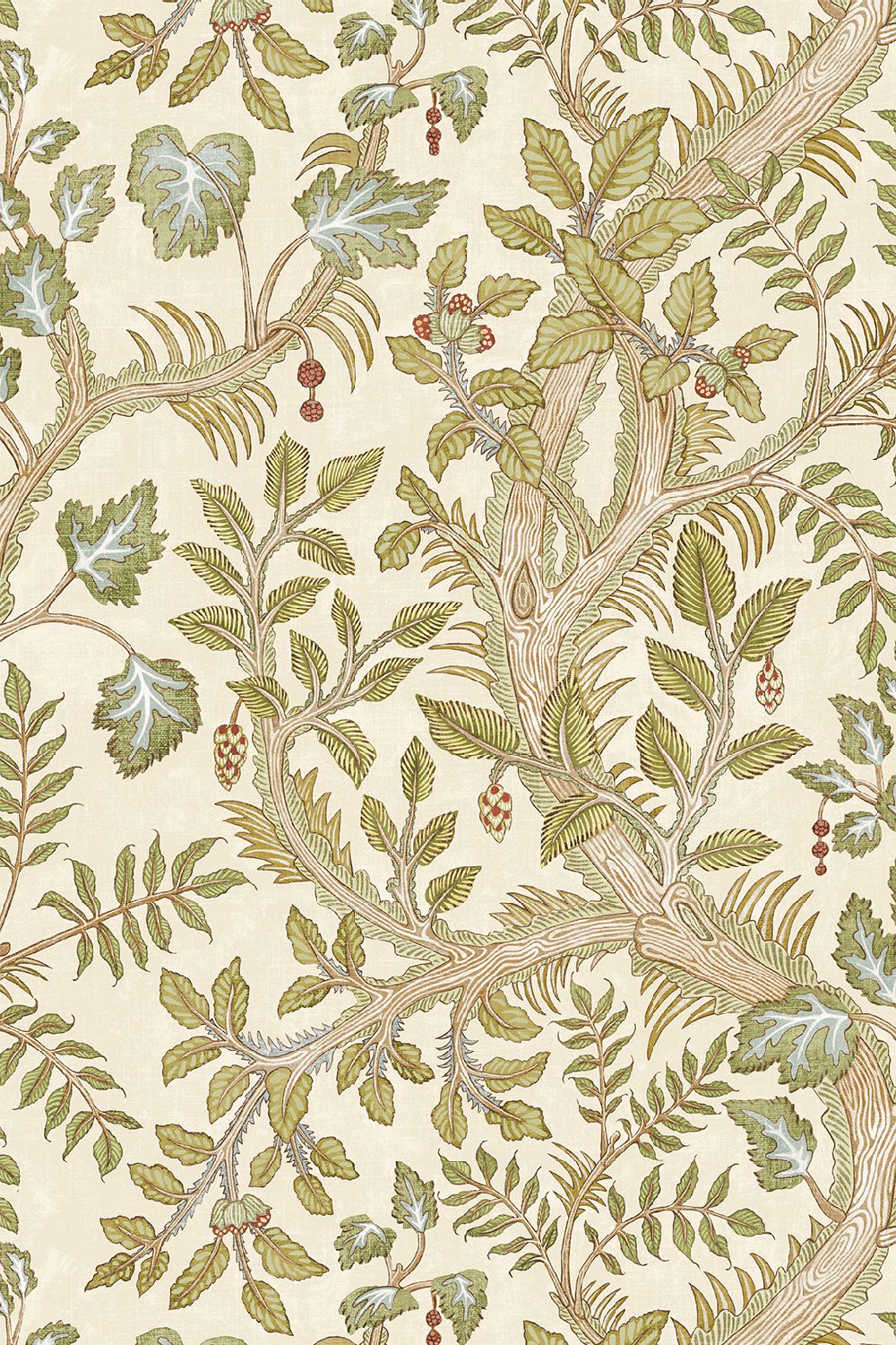 Hedgerow Wallpaper | Cream and Olive