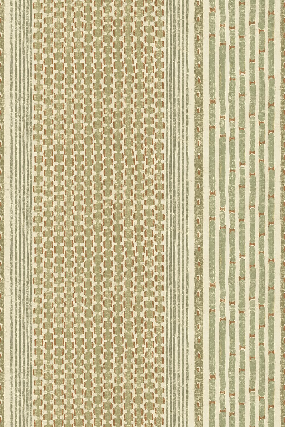 Rita Stripe Wallpaper | Sage and Orange