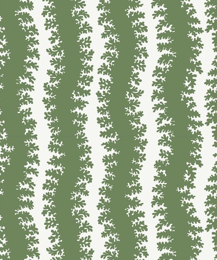 ELK-010-042 - Elkhorn Stripe - Brookes Green - Ceiling White - Flat Shot