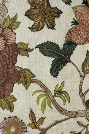 JMF-202251-PLN | Chameleon Trail | Dusty Pinks and Olive | Pure Linen | Close Up