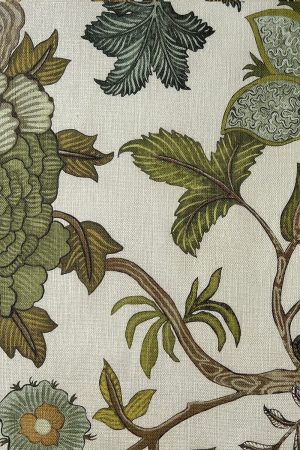 JMF-202271-PLN | Chameleon Trail | Sage and Green | Pure Linen | Close up