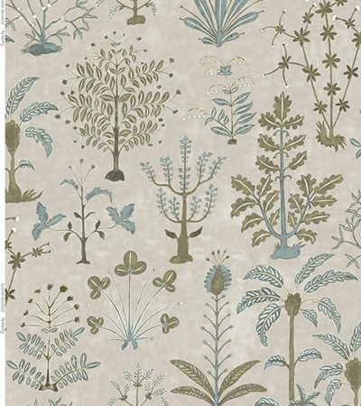 JMF-202311-PLW | Cynthia | Stone, Light Blue and Olive | Pure Linen | Half Repeat