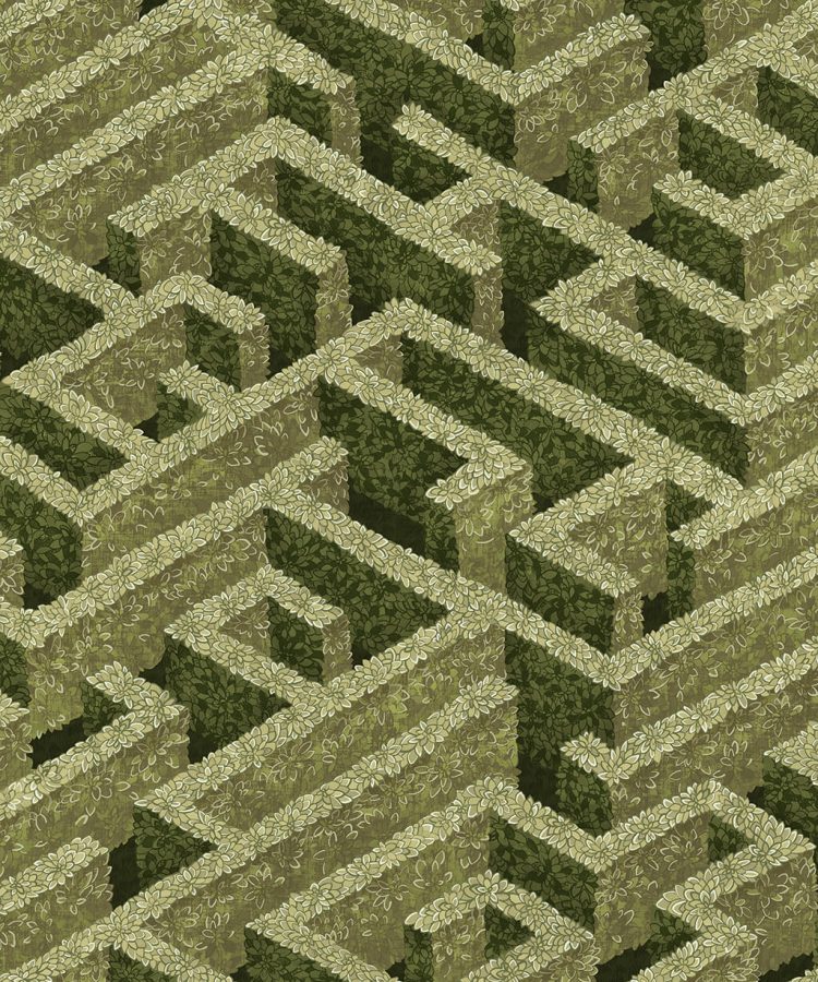 JMW-100701 - Labyrinth Wallpaper | Olive