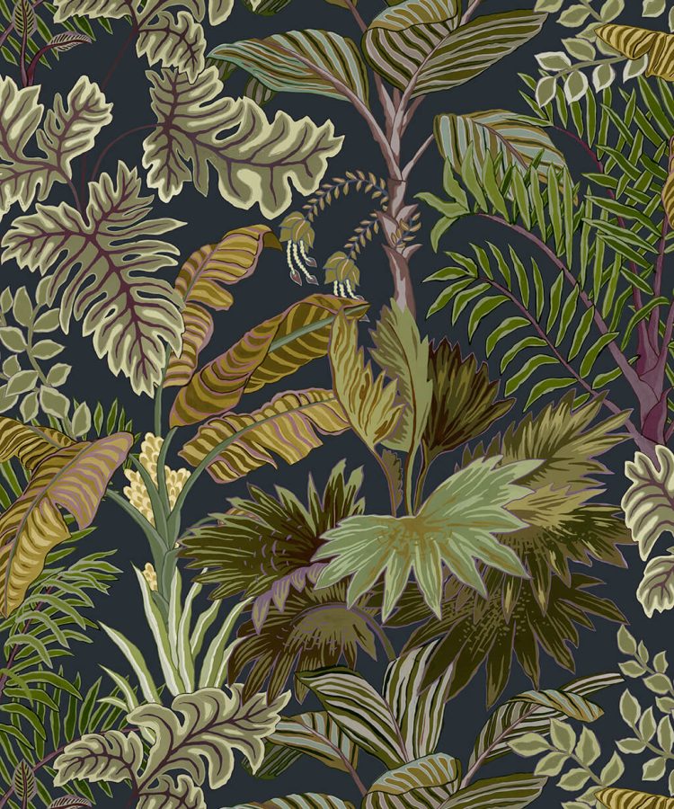Palm Grove Wallpaper | Midnight & Green
